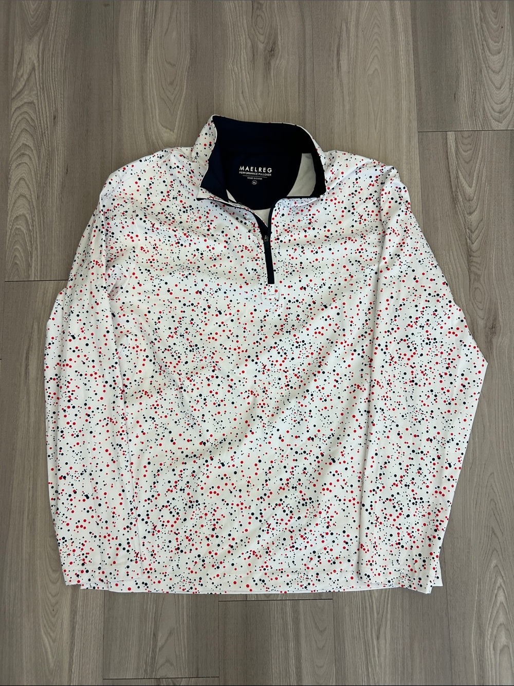White Speckled Quarter-Zip Sweater